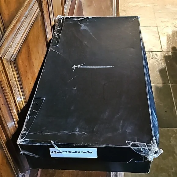 GIUSEPPE ZANOTTI BROWN & BLK LEATHER HARNESS EMBELLISHED BOOTS WITH BUCKLE TRIM! - Picture 11 of 11